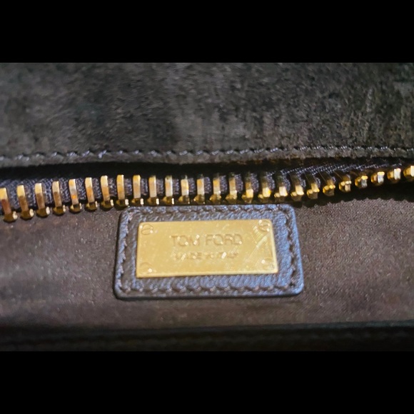 💯% Tom Ford Natalia brown suede turn lock bag - Picture 11 of 13